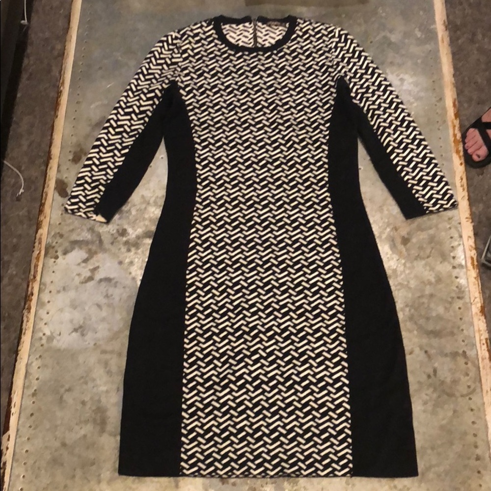 J. McLaughlin Black and White Sweater Dress
